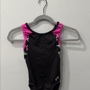 Black & Pink Camo Gymnastics Leotard